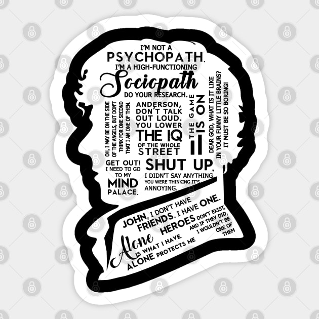 Sherlock Holmes Quotes. V2. Sticker by KsuAnn